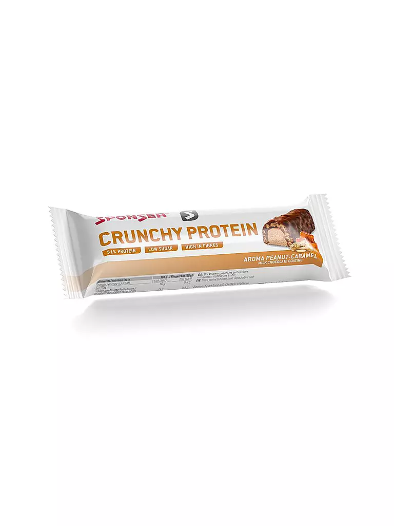 SPONSER | Barrita crujiente de proteína con cacahuete y caramelo, barrita de 50 g | Multicolor