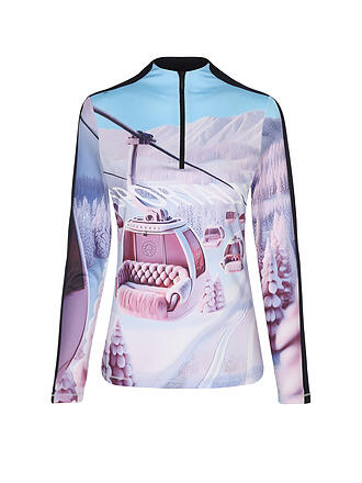 SPORTALM | Camiseta interior con cremallera para mujer con estampado exclusivo