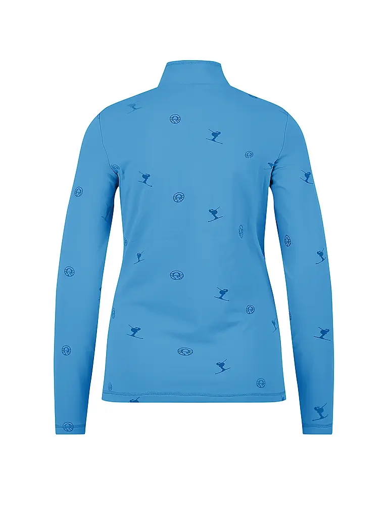 SPORTALM | Camiseta interior con cremallera para mujer con estampado flocado integral | Azul