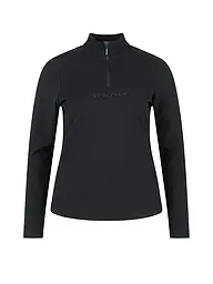 SPORTALM | Camiseta interior con cremallera para mujer de tejido polar fino | Negro