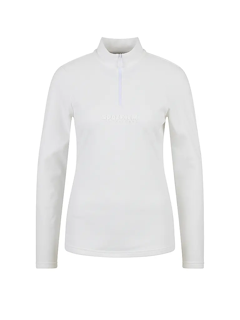 SPORTALM | Camiseta interior con cremallera para mujer de tejido polar fino | Blanco