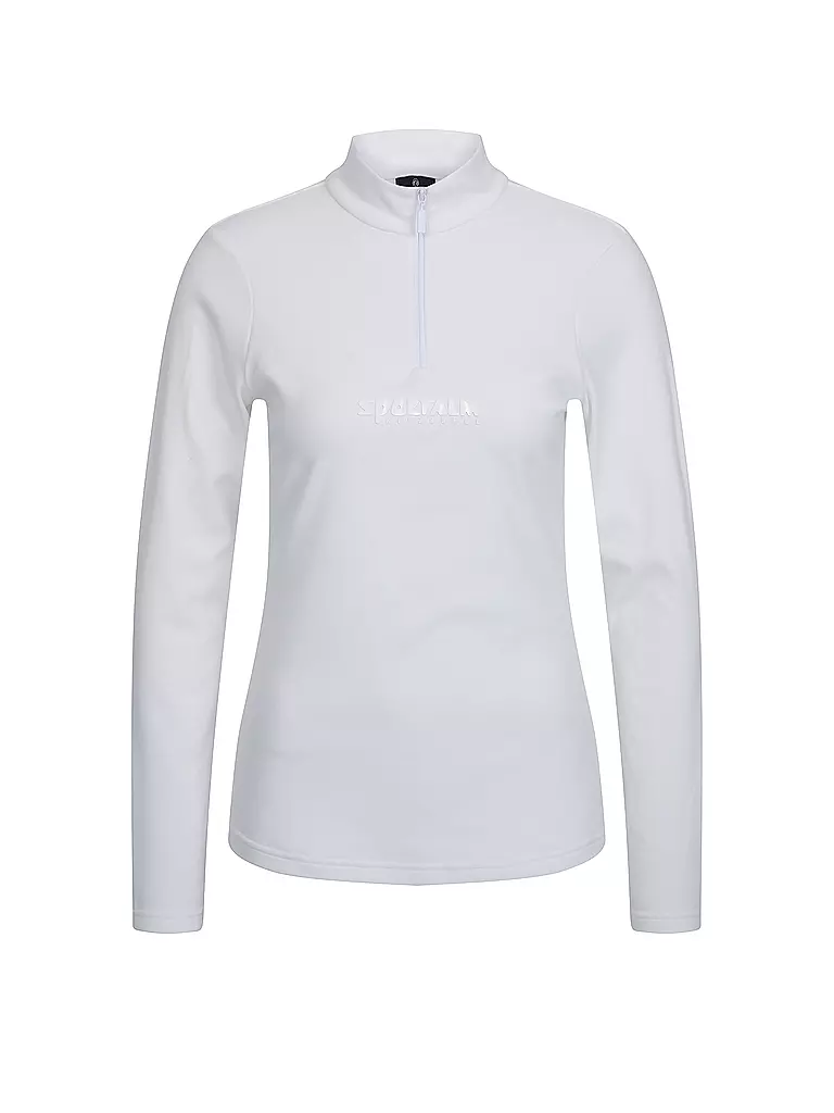 SPORTALM | Camiseta térmica de esquí con cremallera y forro polar para mujer | Blanco