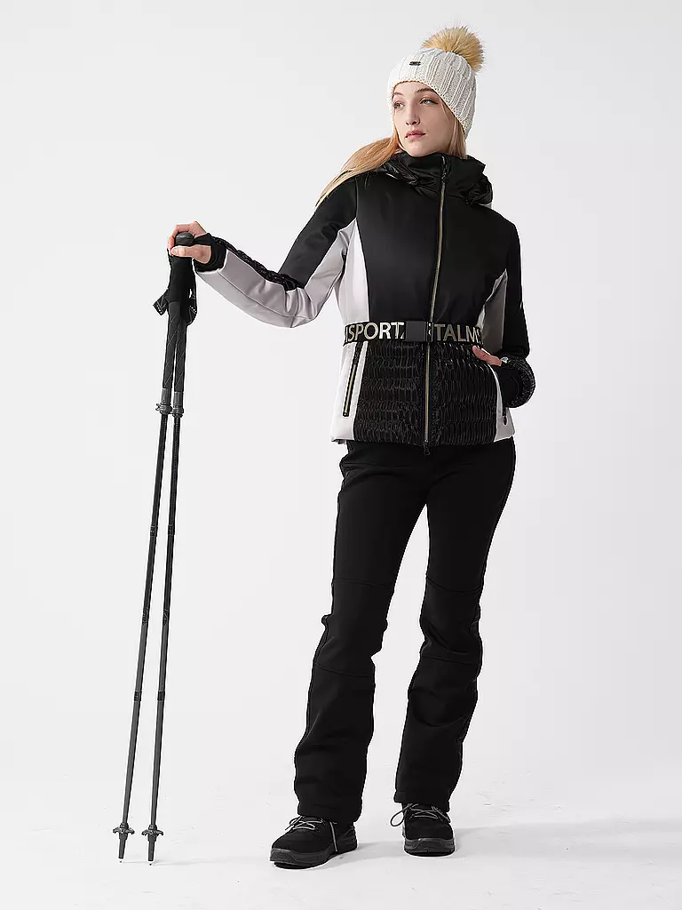 SPORTALM | Chaqueta de esquí con capucha para mujer | Negro