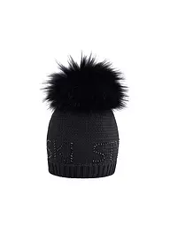 SPORTALM | Damen Mütze mit Kunstpelz-Bommel | Negro