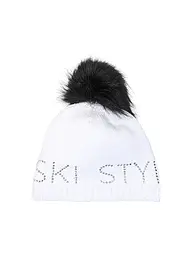 SPORTALM | Gorro de mujer con pompón de piel sintética | Blanco