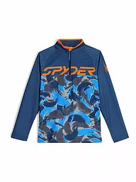 SPYDER | Camiseta interior con cremallera y estampado de camuflaje para niños | Azul oscuro