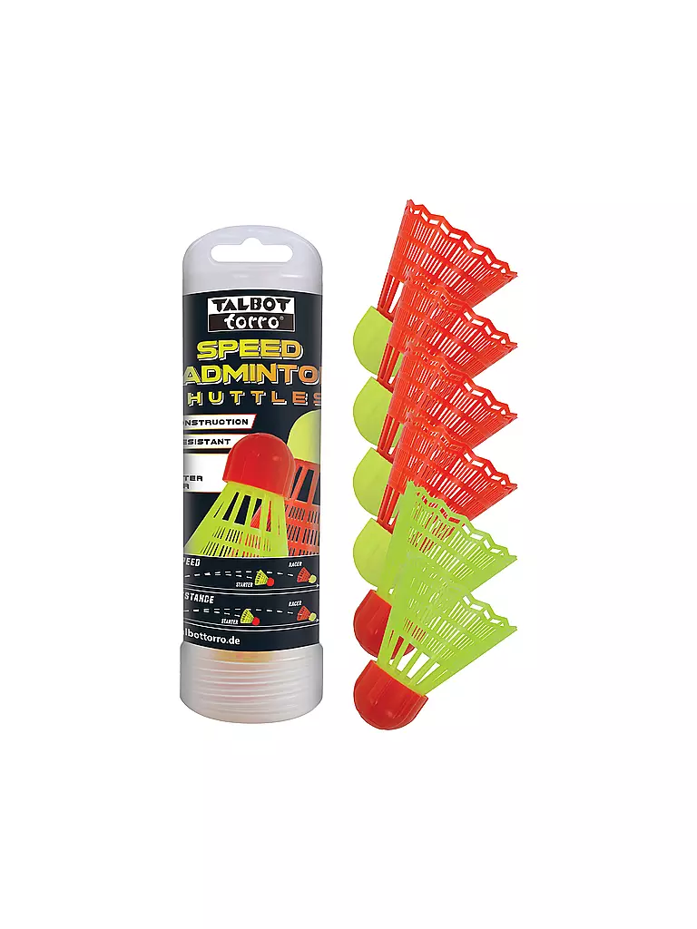 TALBOT TORRO | Volantes de Speed Badminton, paquete de 6 | Multicolor