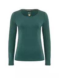 THE SPIRIT OF OM | Camiseta de yoga para mujer Chakra-Flower Bambú | Verde oscuro