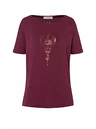 THE SPIRIT OF OM | Camiseta de yoga para mujer Eka Padma | Rojo oscuro