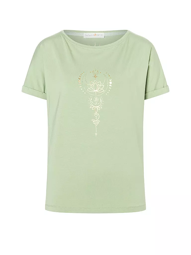 THE SPIRIT OF OM | Camiseta de yoga para mujer Eka Padma | Verde claro
