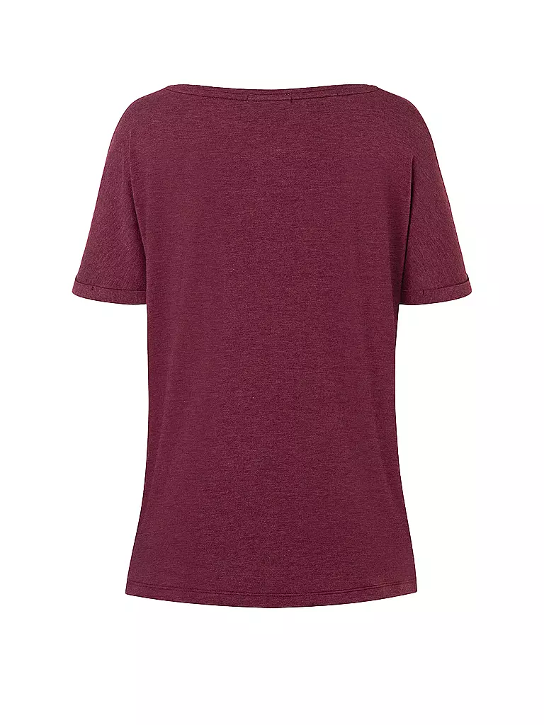 THE SPIRIT OF OM | Camiseta de yoga para mujer Eka Padma | Rojo oscuro