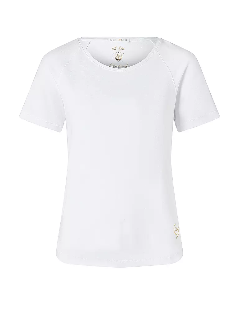 THE SPIRIT OF OM | Camiseta de yoga para mujer Raglán OM Corazón | Blanco