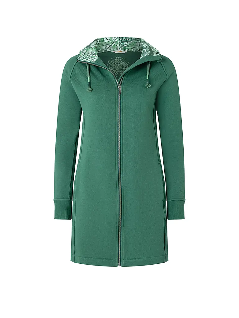 THE SPIRIT OF OM | Chaqueta de yoga larga Bala Karuna para mujer | Verde oscuro