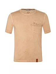 THE SPIRIT OF OM | Herren Yogashirt Mountain mit Tasche | Marrón claro