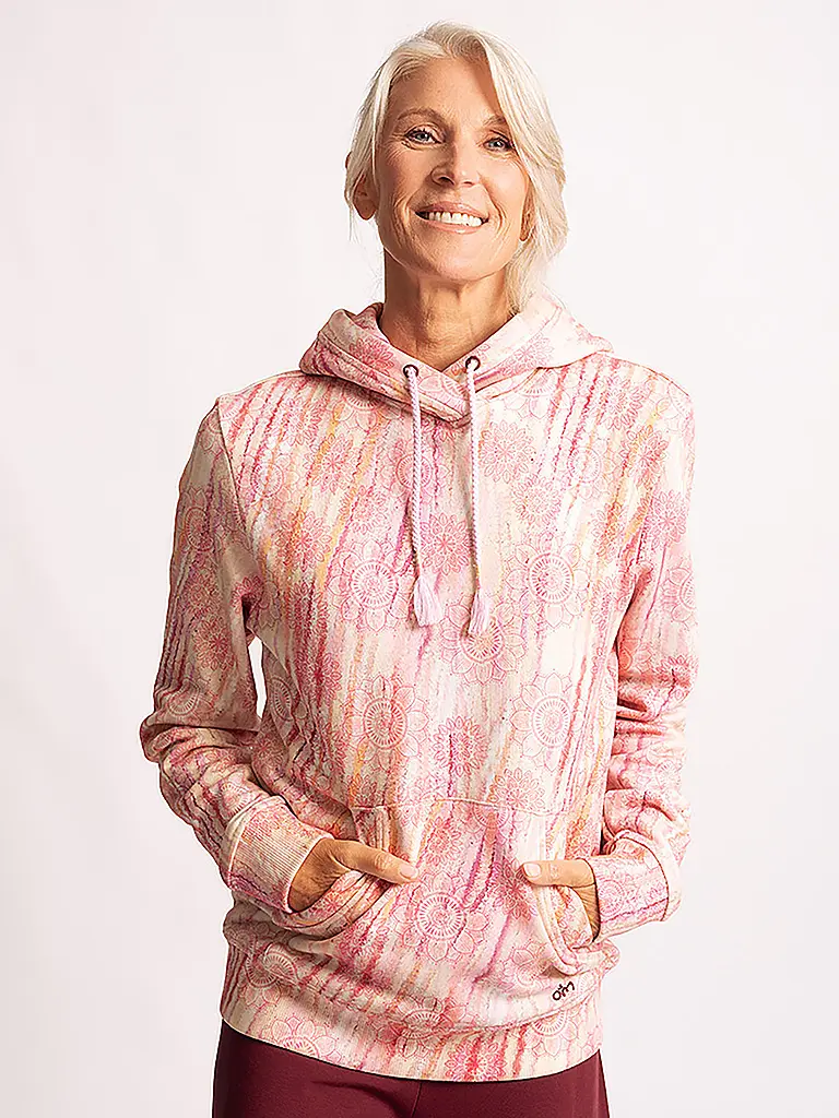 THE SPIRIT OF OM | Sudadera con capucha de yoga para mujer Sarva Patala | Rosa