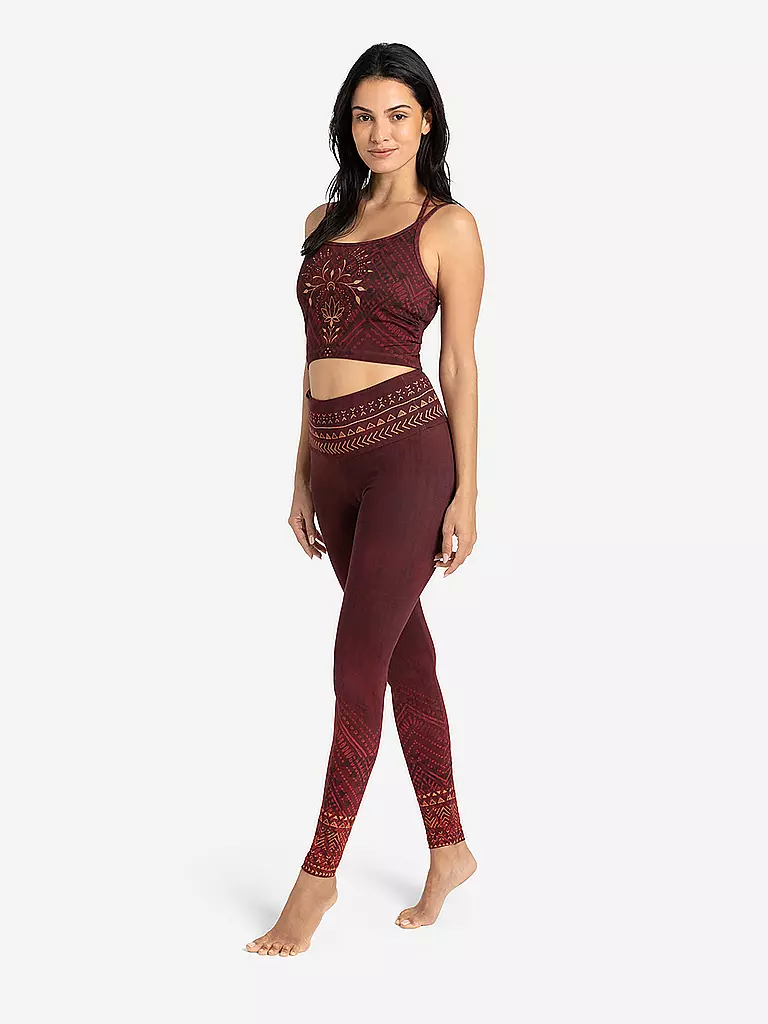 THE SPIRIT OF OM | Sujetador de Yoga Shakti para Mujer | Rojo oscuro