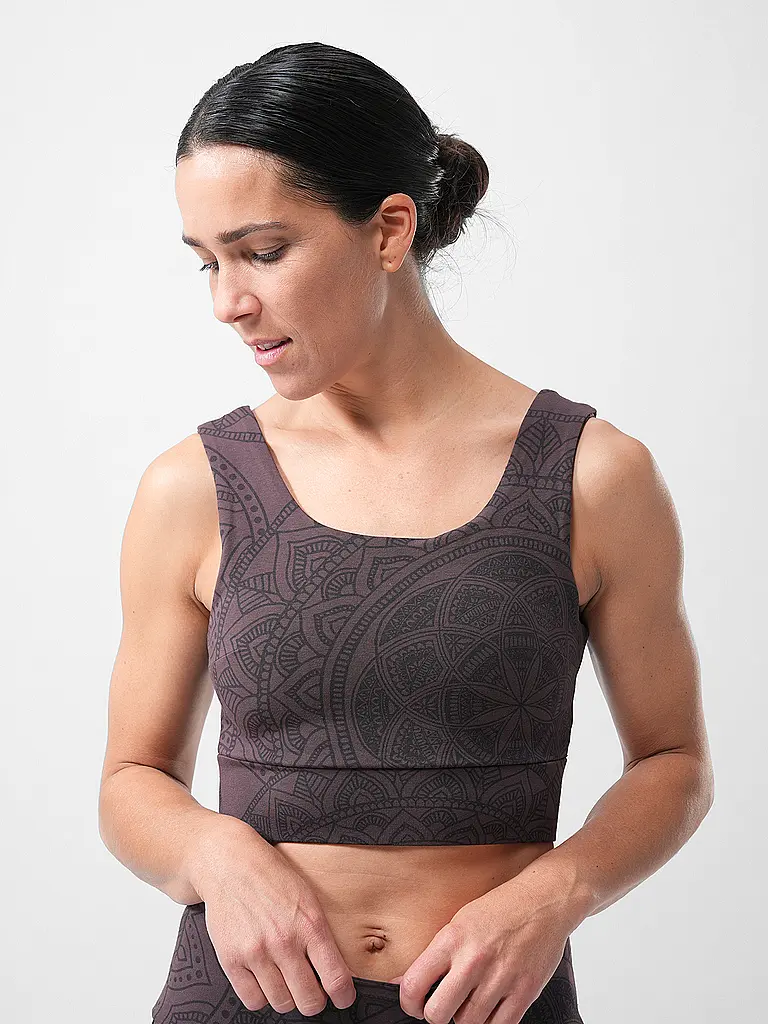 THE SPIRIT OF OM | Sujetador deportivo para mujer Hatha Guna | Marrón