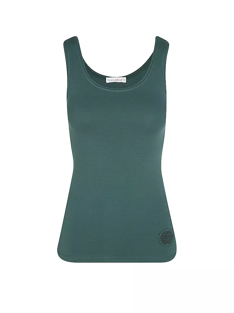 THE SPIRIT OF OM | Tank de yoga Satti para mujer | Verde oscuro