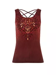 THE SPIRIT OF OM | Yogatank Shakti para mujer | Rojo oscuro