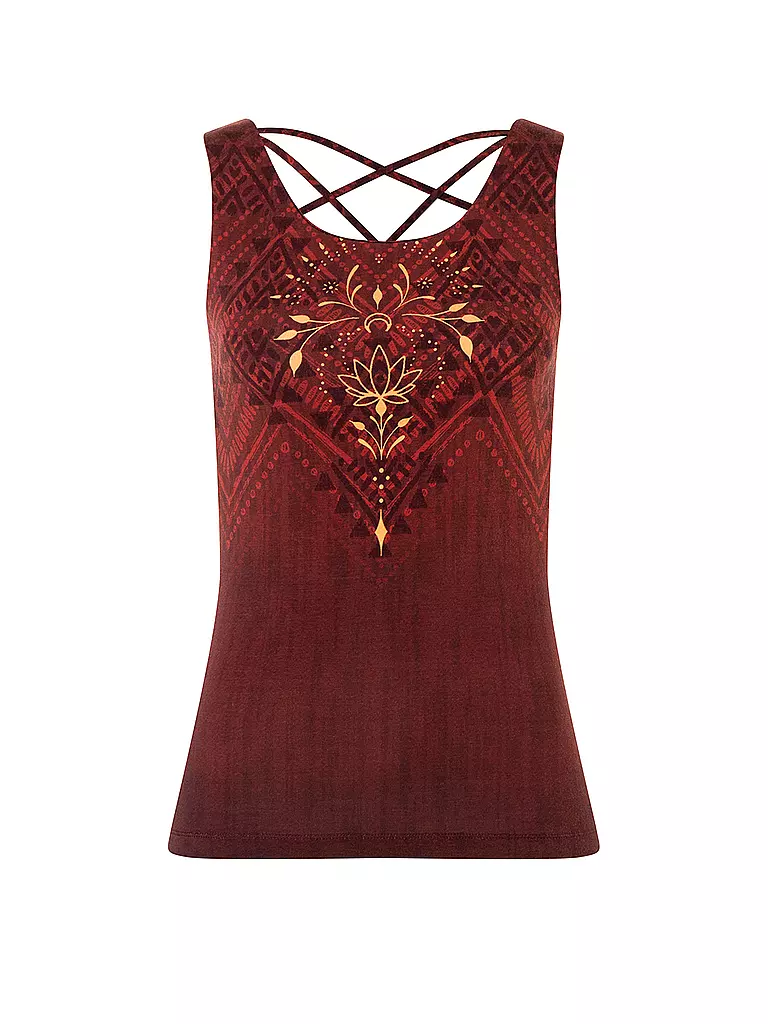 THE SPIRIT OF OM | Yogatank Shakti para mujer | Rojo oscuro