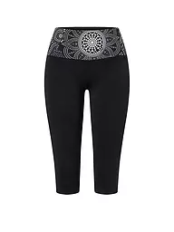 THE SPIRIT OF OM | Yogatight Capri Madhya 3/4 para mujer | Negro