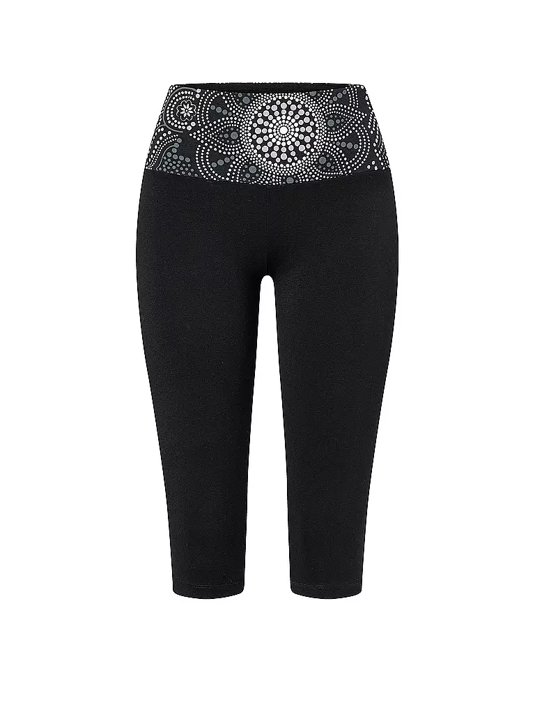 THE SPIRIT OF OM | Yogatight Capri Madhya 3/4 para mujer | Negro