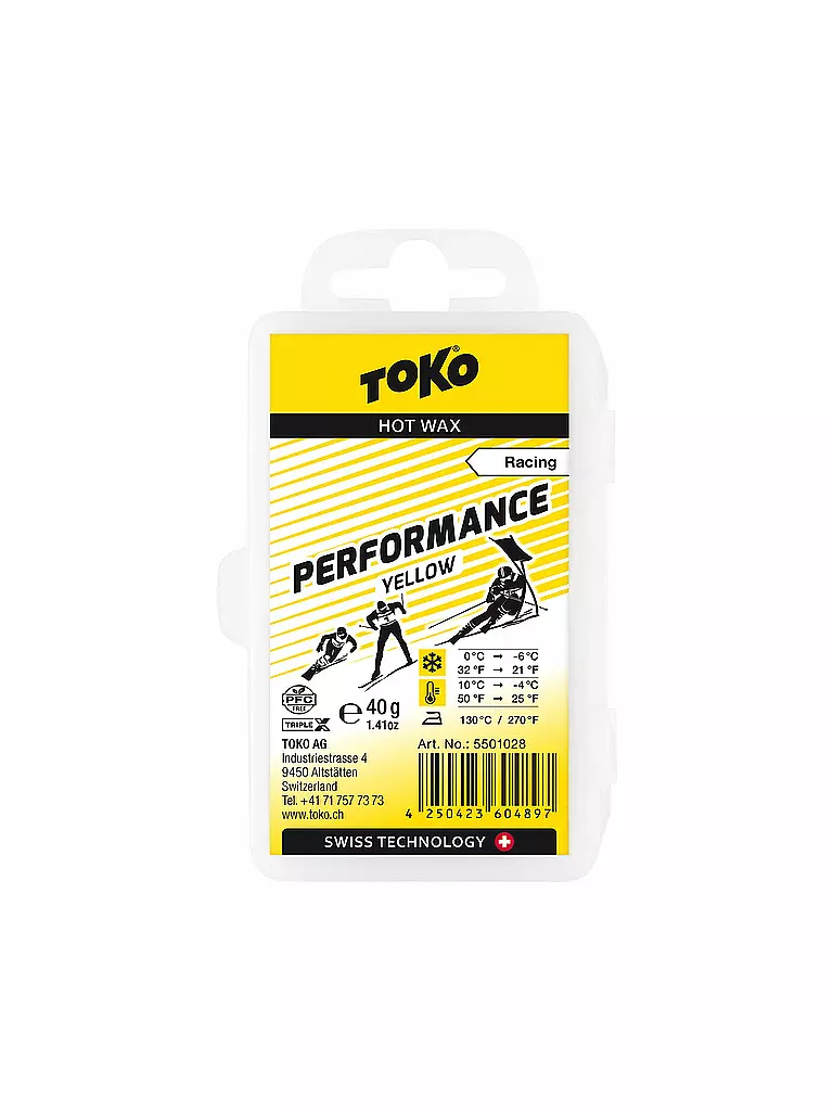 TOKO | Cera para esquíes Performance Hot Wax yellow 40g | Sin color