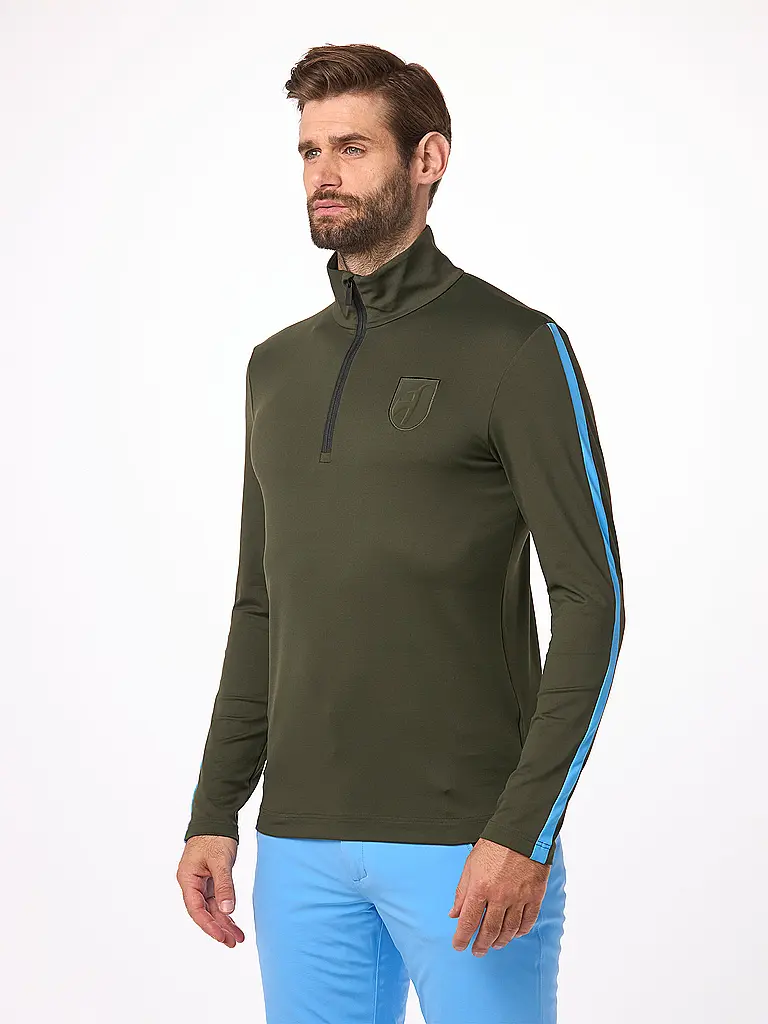 TONI SAILER | Camiseta interior con cremallera Giorgio para hombre | Verde oscuro