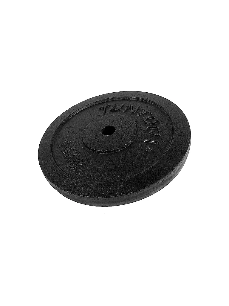 TUNTURI | Disco de pesa de hierro fundido 1x 15 KG | Negro
