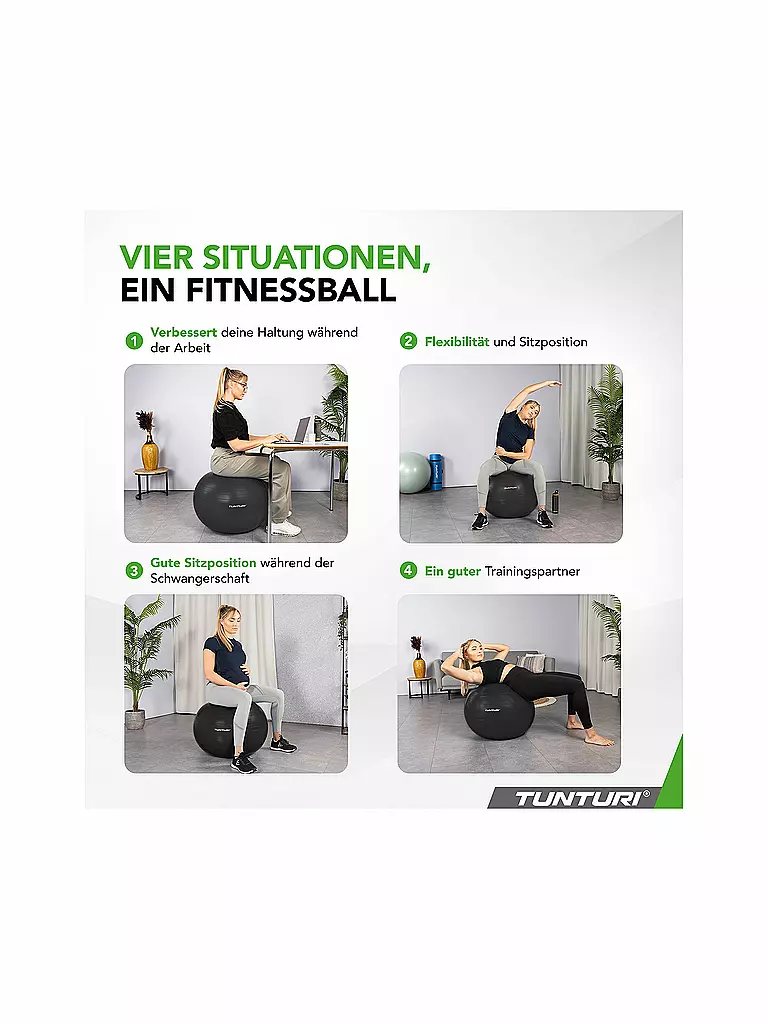 TUNTURI | Pelota de gimnasia Anti Burst 65cm | 