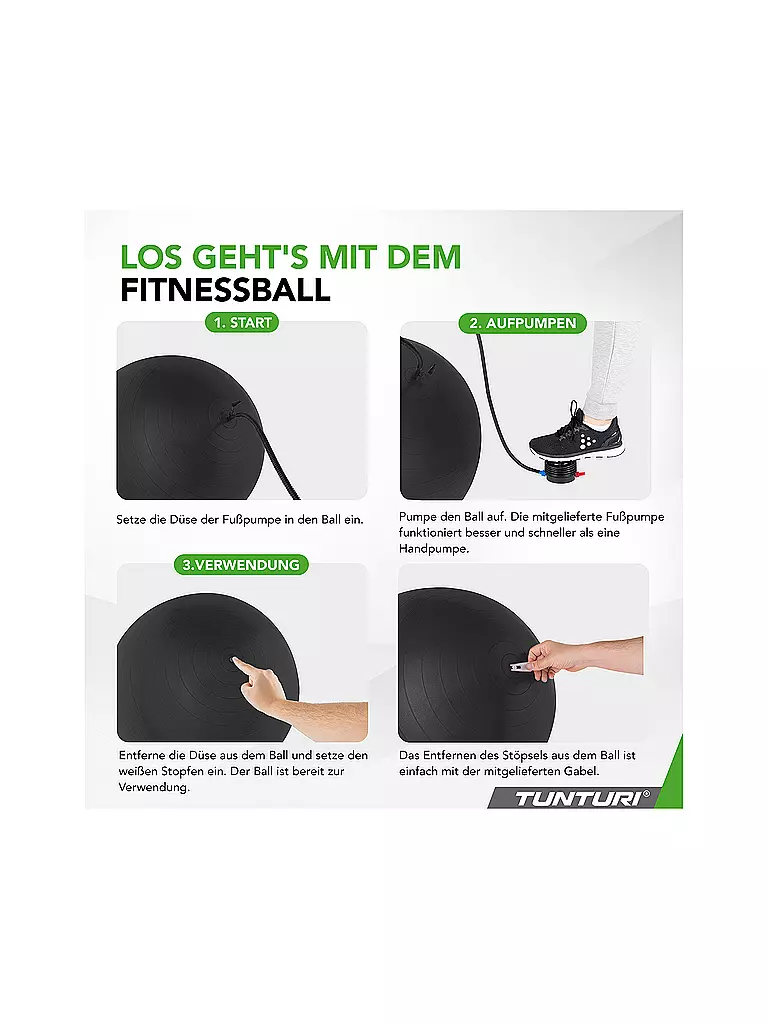 TUNTURI | Pelota de gimnasia Anti Burst 65cm | 