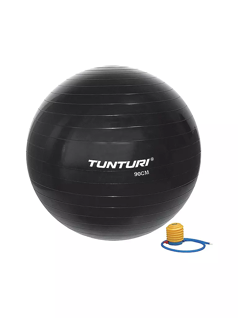 TUNTURI | Pelota de gimnasia de 90 cm con bomba | Negro