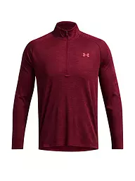 UNDER ARMOUR | Camiseta de fitness para hombre UA Tech™ Textured ½ Zip | Rojo oscuro