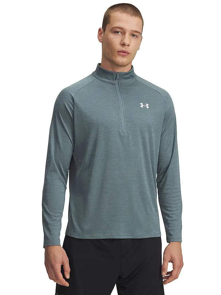 UNDER ARMOUR | Camiseta de fitness para hombre UA Tech™ Textured ½ Zip | Petróleo