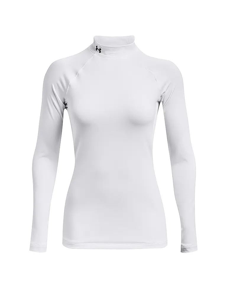 UNDER ARMOUR | Camiseta de fitness para mujer ColdGear® Authentics Mockneck | Blanco