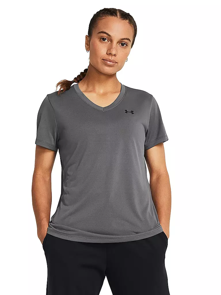 UNDER ARMOUR | Camiseta de fitness para mujer UA Tech™ con cuello en V | Gris