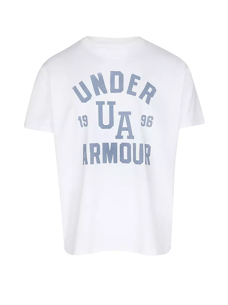 UNDER ARMOUR | Camiseta de mujer UA Heavyweight Oversized Collegiate | Blanco
