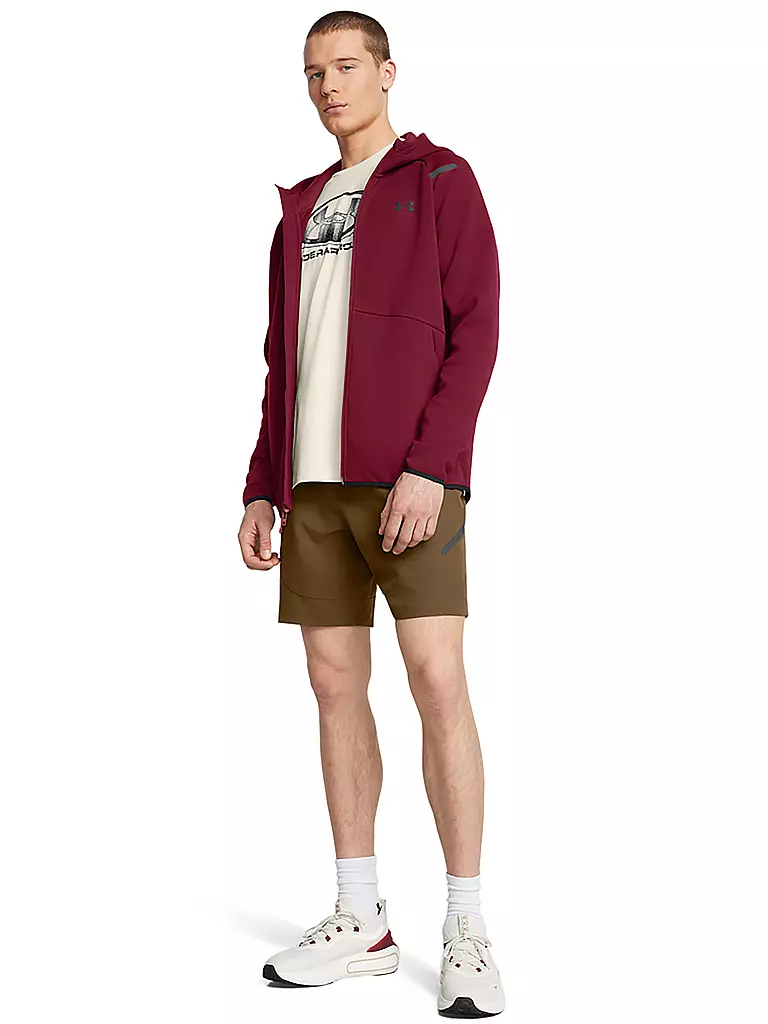 UNDER ARMOUR | Chaqueta con capucha para hombre UA Unstoppable | Rojo oscuro