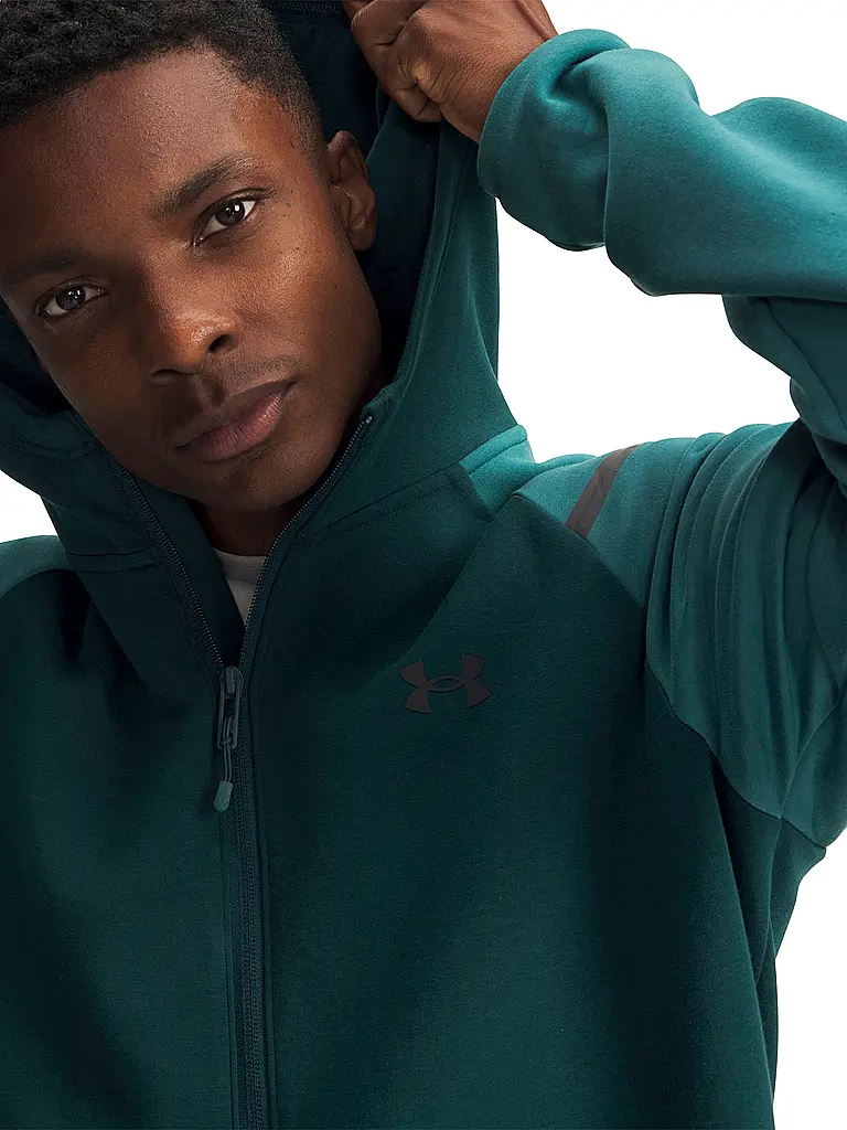 UNDER ARMOUR | Chaqueta con capucha para hombre UA Unstoppable | Verde oscuro