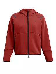 UNDER ARMOUR | Chaqueta con capucha para mujer UA Unstoppable Fleece con cremallera completa | Rojo oscuro