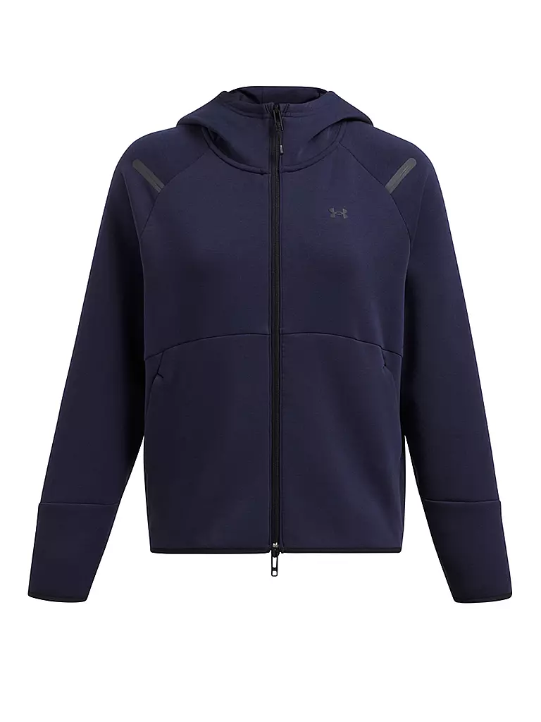 UNDER ARMOUR | Chaqueta con capucha para mujer UA Unstoppable Fleece con cremallera completa | Azul oscuro