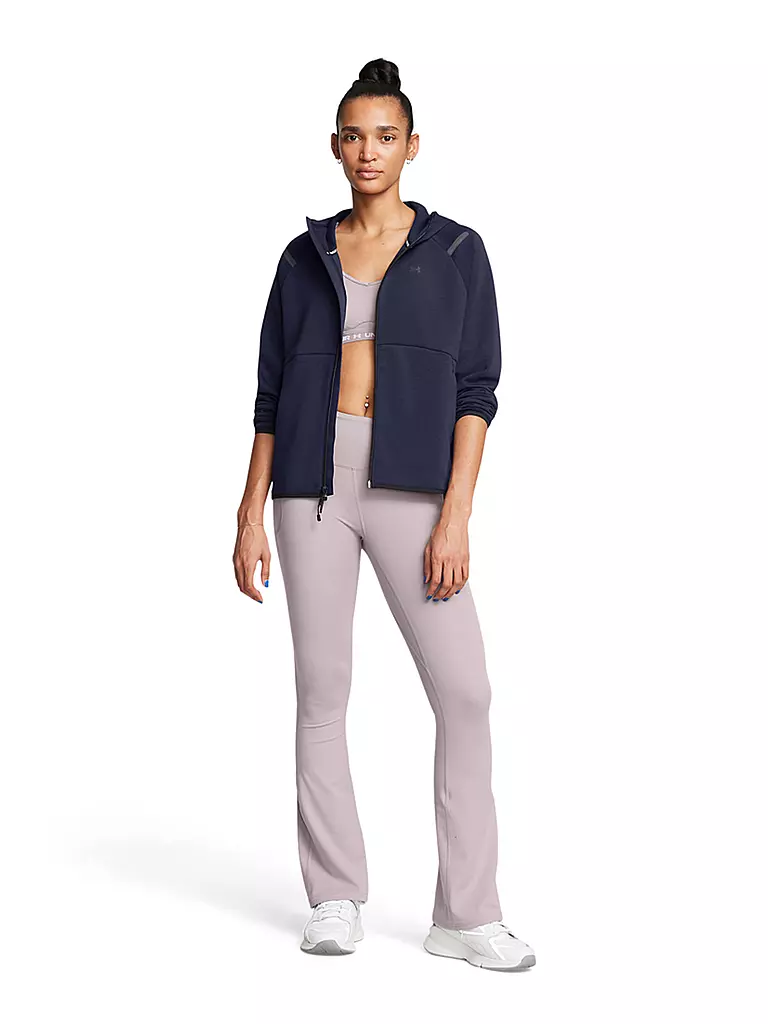 UNDER ARMOUR | Chaqueta con capucha para mujer UA Unstoppable Fleece con cremallera completa | Azul oscuro