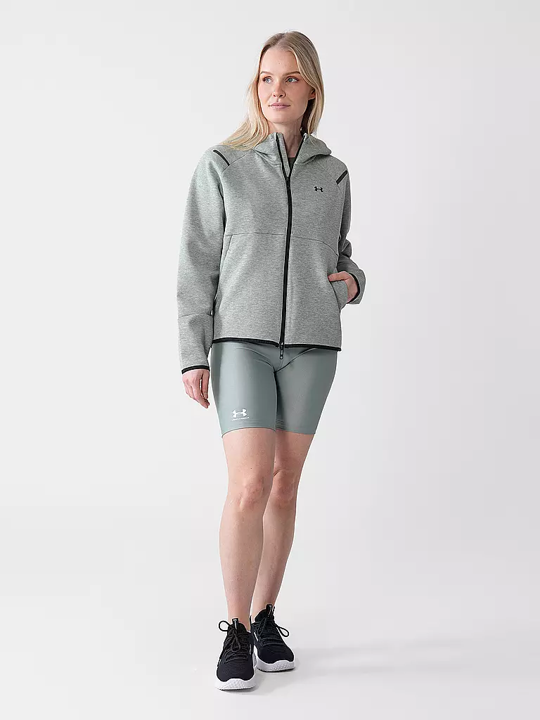UNDER ARMOUR | Chaqueta con capucha para mujer UA Unstoppable Fleece con cremallera completa | Menta