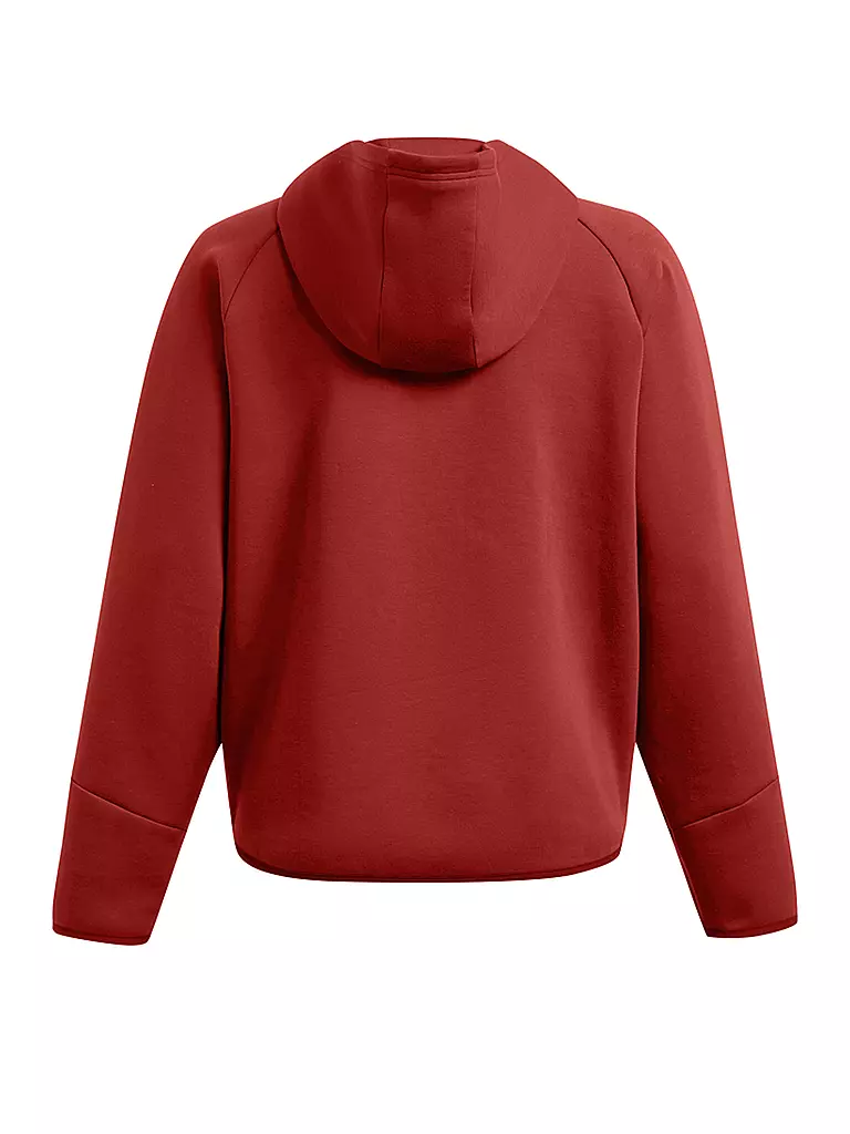 UNDER ARMOUR | Chaqueta con capucha para mujer UA Unstoppable Fleece con cremallera completa | Rojo oscuro