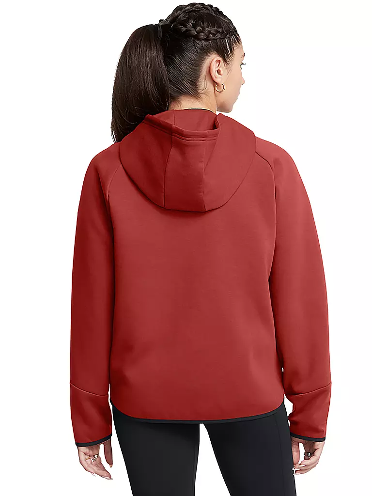 UNDER ARMOUR | Chaqueta con capucha para mujer UA Unstoppable Fleece con cremallera completa | Rojo oscuro