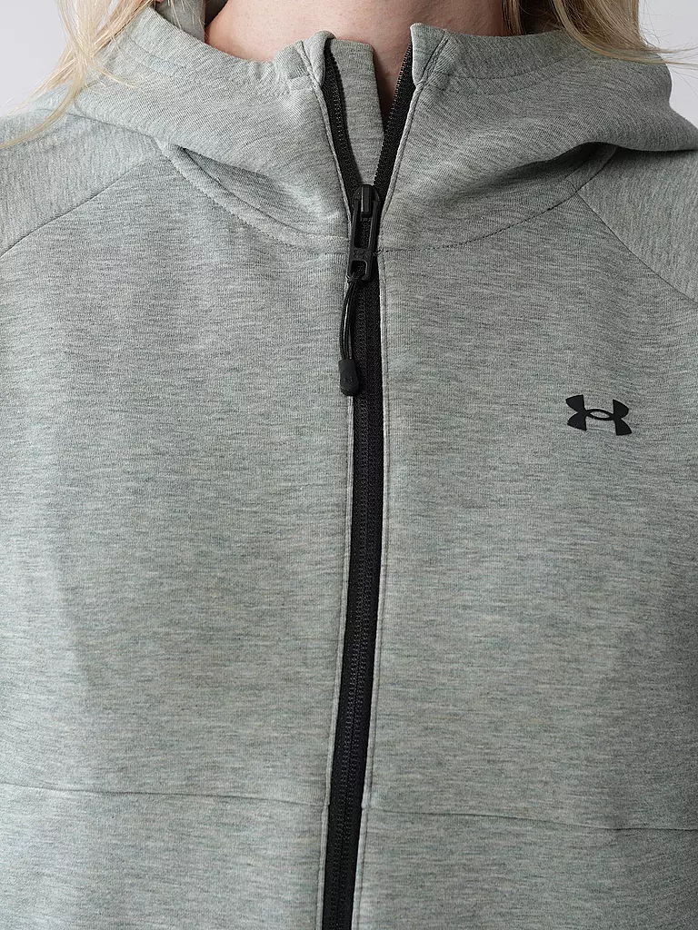 UNDER ARMOUR | Chaqueta con capucha para mujer UA Unstoppable Fleece con cremallera completa | Menta