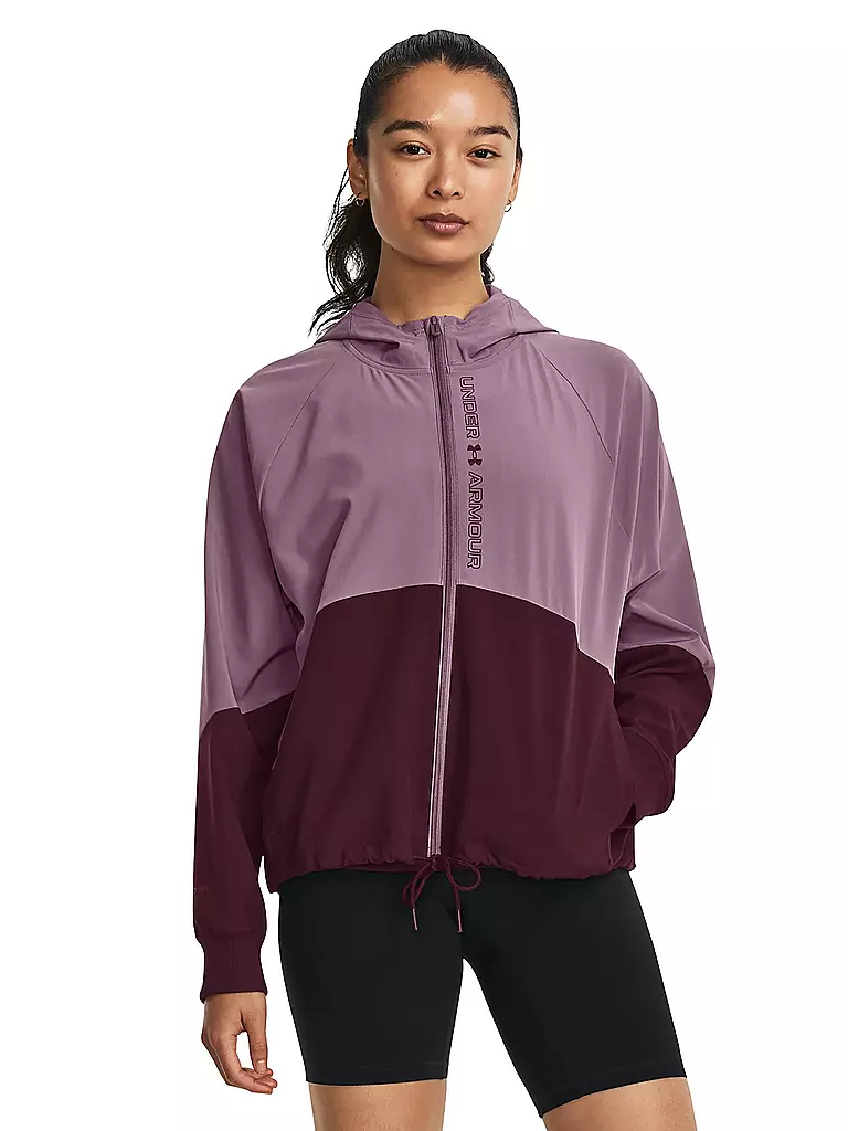 UNDER ARMOUR | Damen Fitnessjacke UA Jacke aus Webstoff mit durchgehendem Zip | Lila