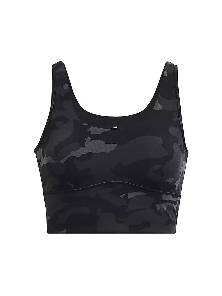 UNDER ARMOUR | Damen Fitnesstank  UA Meridian Fitted Printed Crop | Negro