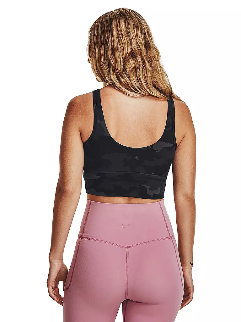 UNDER ARMOUR | Damen Fitnesstank  UA Meridian Fitted Printed Crop | Negro
