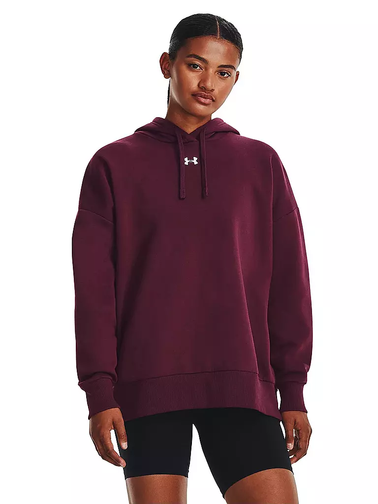 UNDER ARMOUR | Damen Hoodie UA Rival Fleece Oversized  | Rojo oscuro